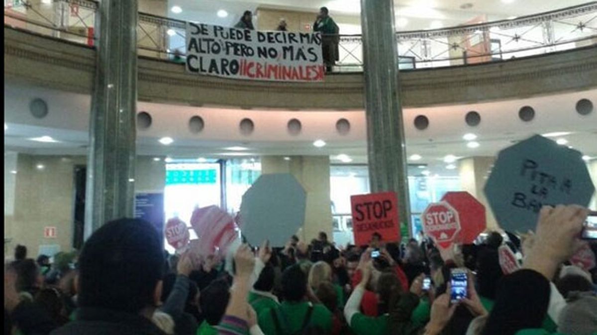 Ocupación de la sede del BBVA en Barcelona