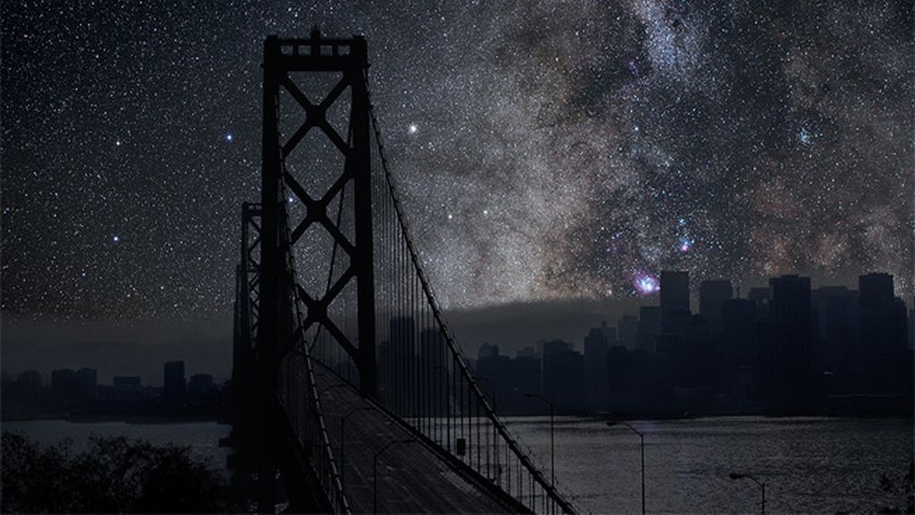 Cómo serían las ciudades iluminadas sólo por las estrellas