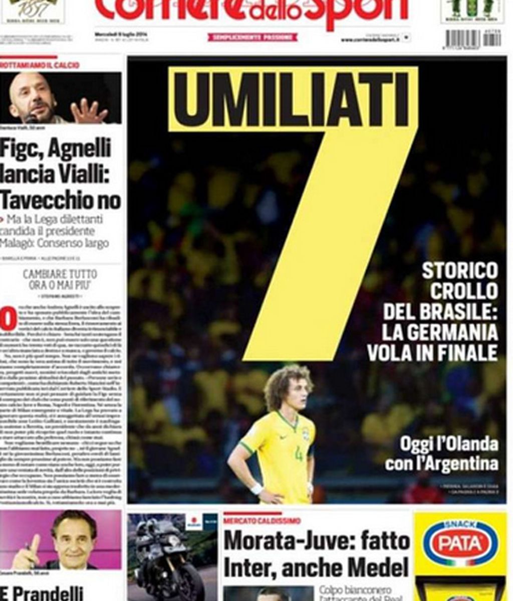 La histórica derrota de Brasil en las portadas de la prensa deportiva internacional