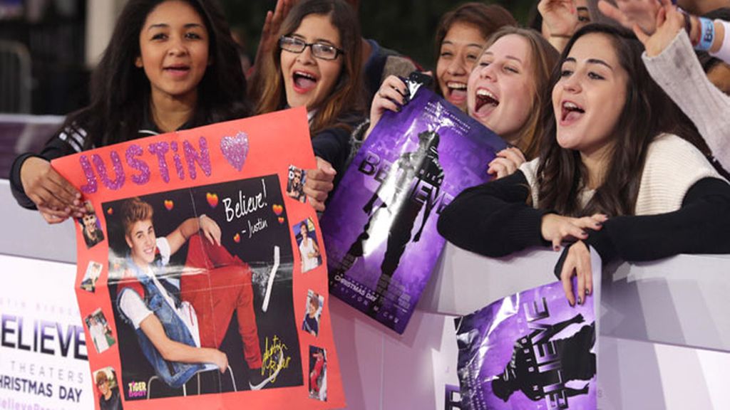 Justin Bieber, en el estreno de su película