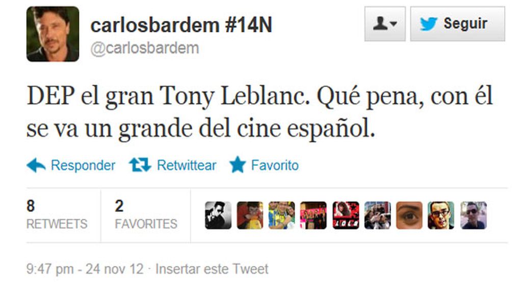 Despedida en la red a Tony Leblanc