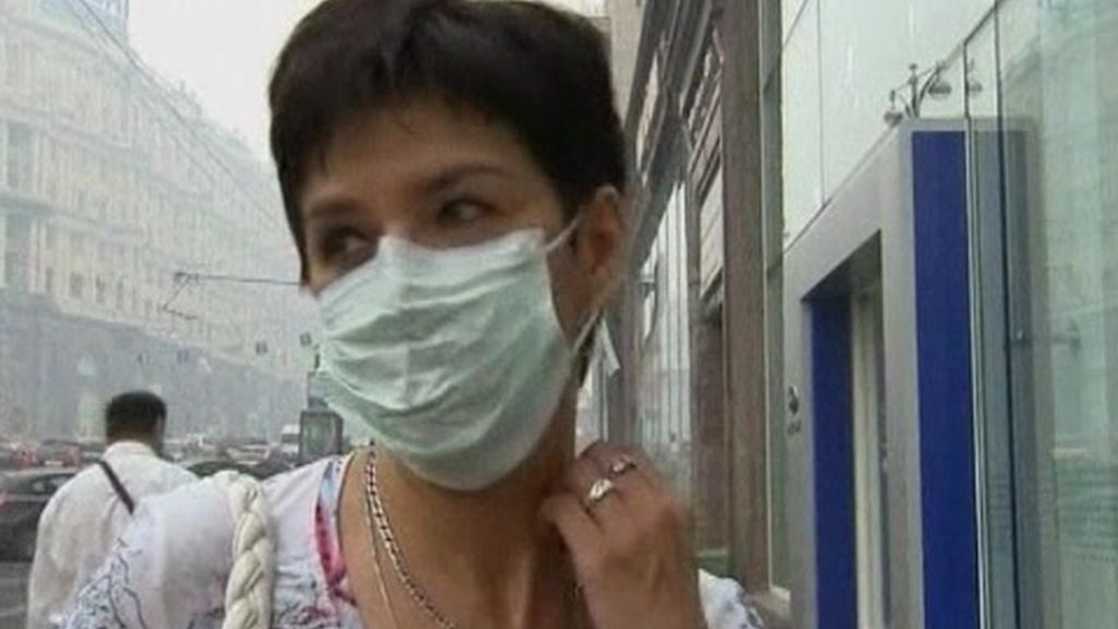 Moscú: humo y mascarillas