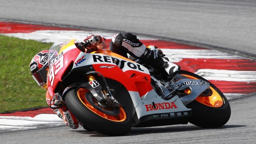 Marc Marquez, rodando con la Repsol Honda en Sepang