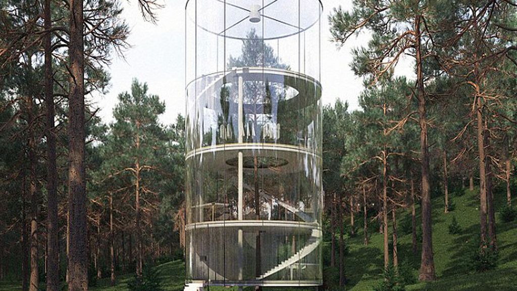 Una casa de diseño construída en un árbol