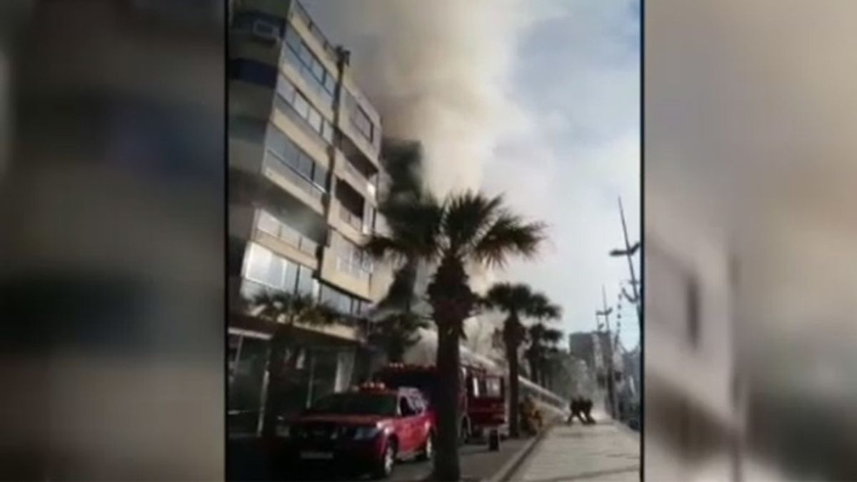 Incendio en un hotel abandonado de Benidorm