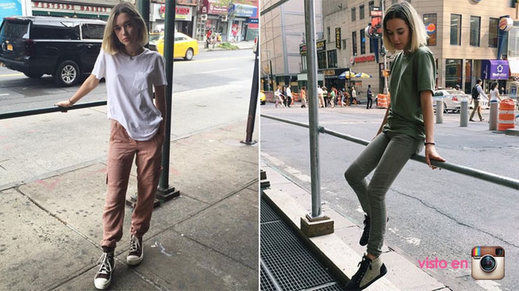 Con un look de contrastes, pasa por el neoyorkino...