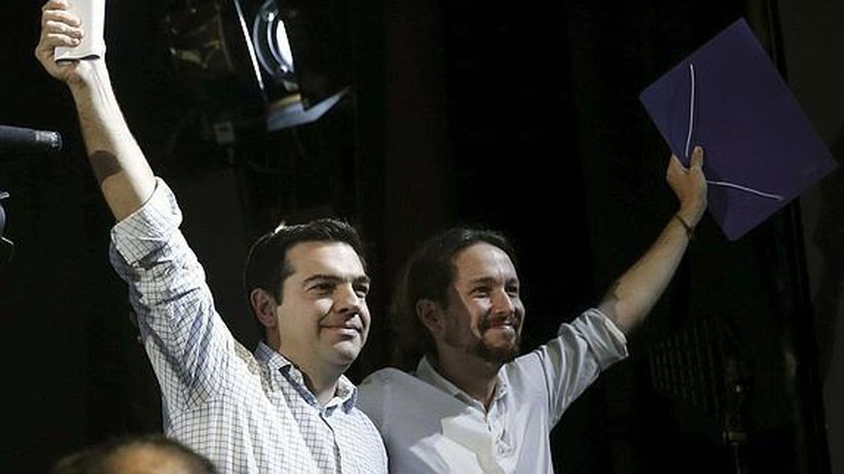 Pablo Iglesias con el líder de Syriza, Pavlos Tsipras