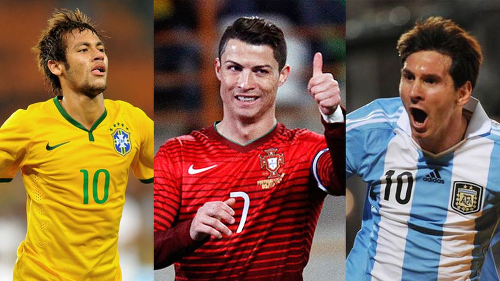 Neymar, Cristiano y Messi