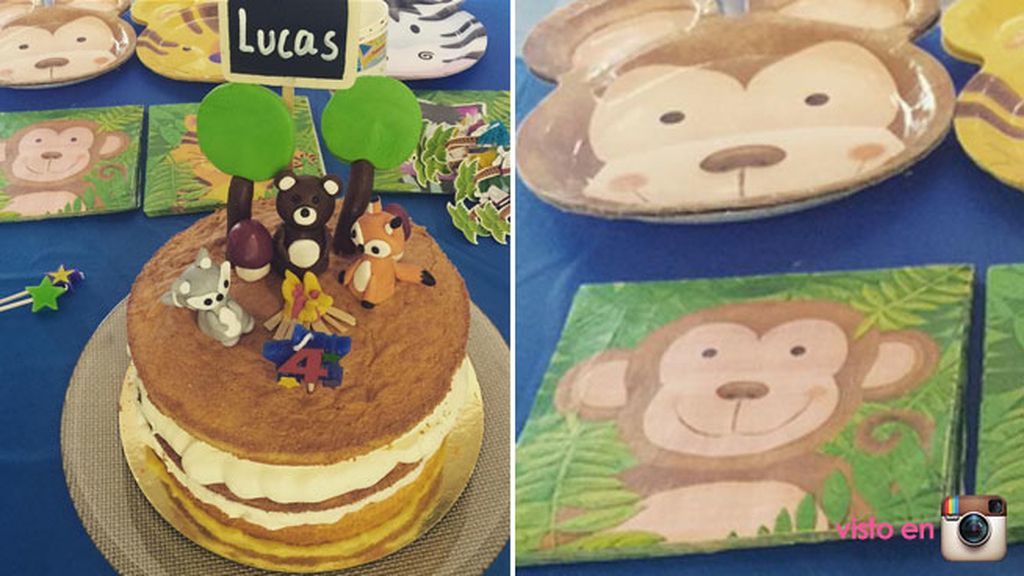 La temática era de animales de la selva, igual que la tarta, que es de Asfy&Co