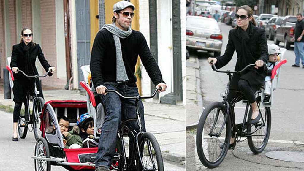 Brad Pitt y Angelina Jolie, seis sobre ruedas
