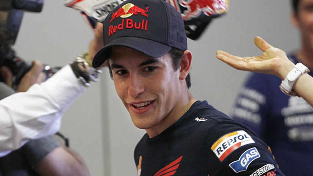 Marc Márquez, ante la prensa en el GP de Catalunya