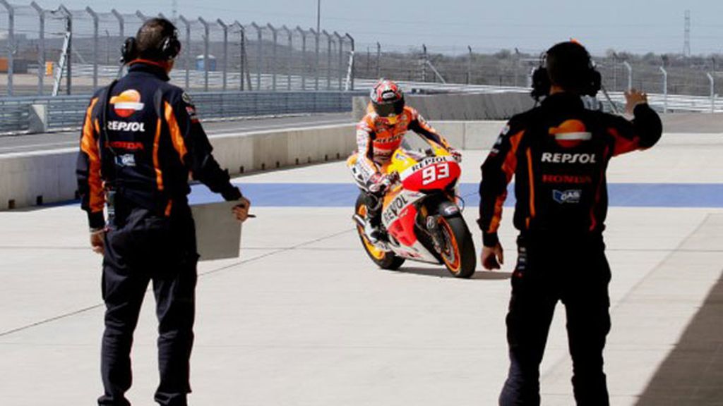 Lorenzo, Rossi, Pedrosa, Marquez y Bradl, rodando en Austin