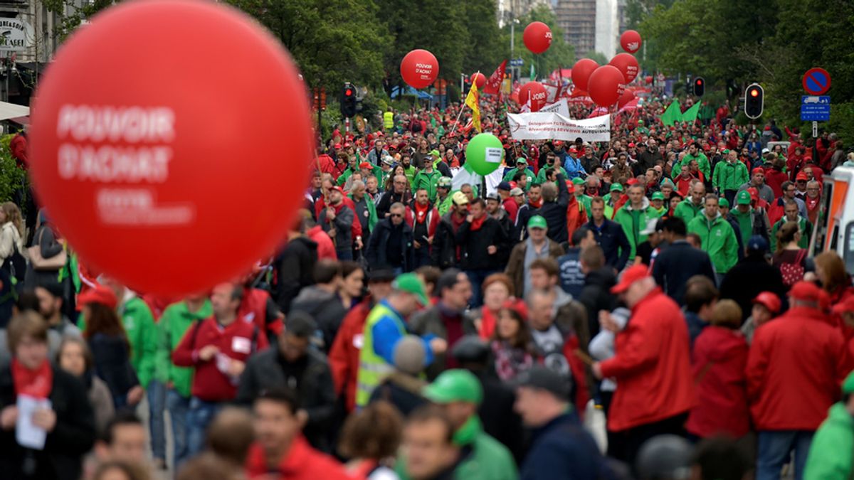 Protesta en Bruselas contra las medidas de austeridad