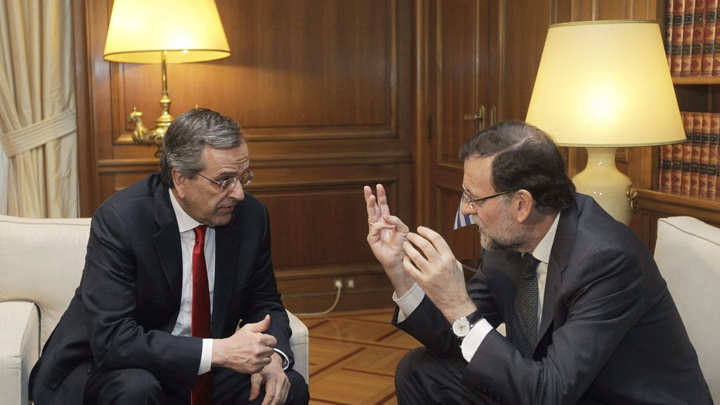 Mariano Rajoy con Antonis Samarás en Atenas