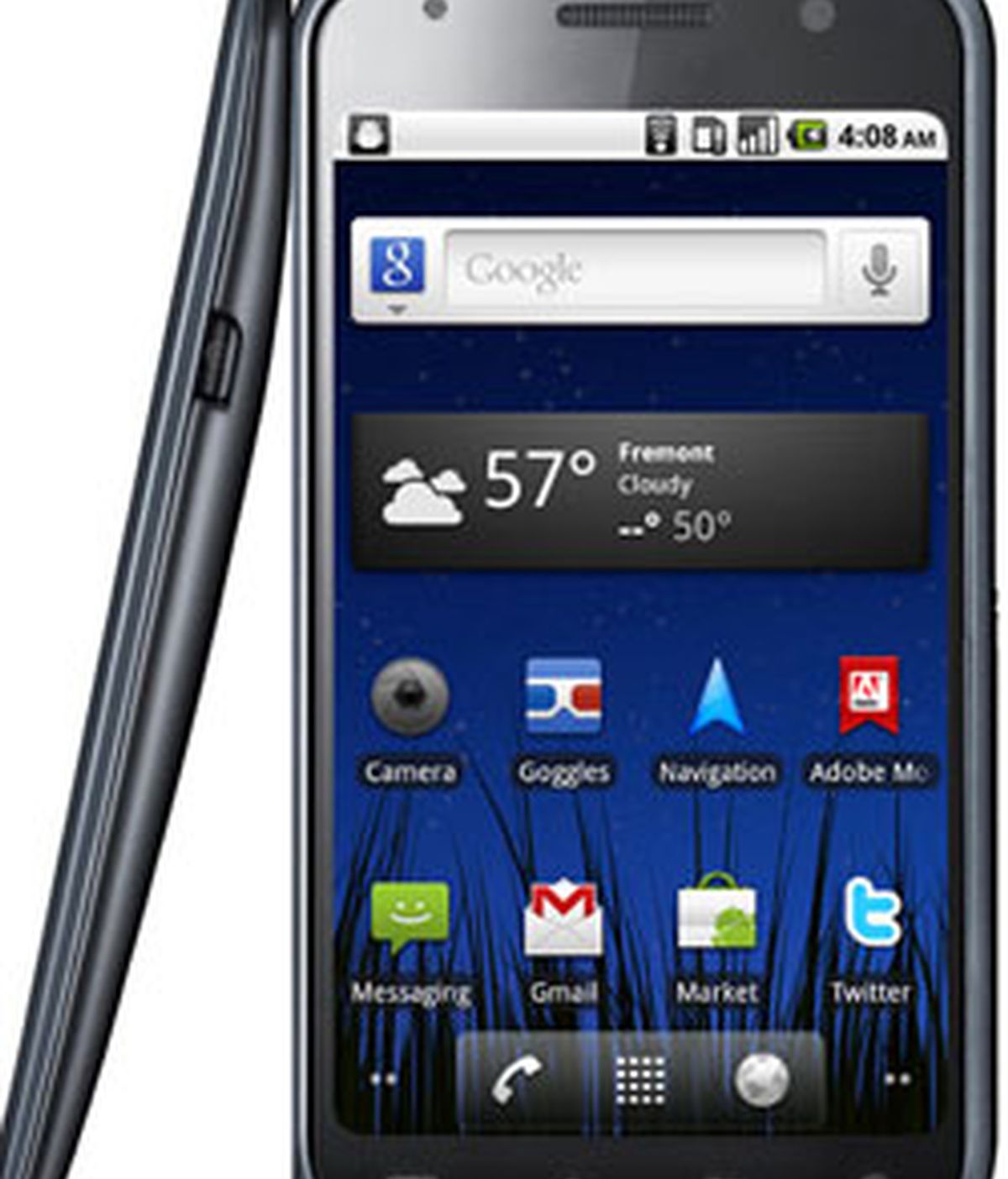 Google ha señalado que Nexus S es el primer 'smartphone' en  incorporar un contorno de pantalla de 4".
