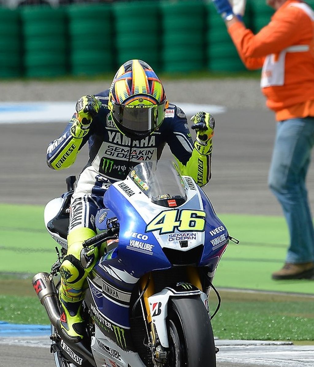 Así celebró Valentino Rossi la victoria en Assen