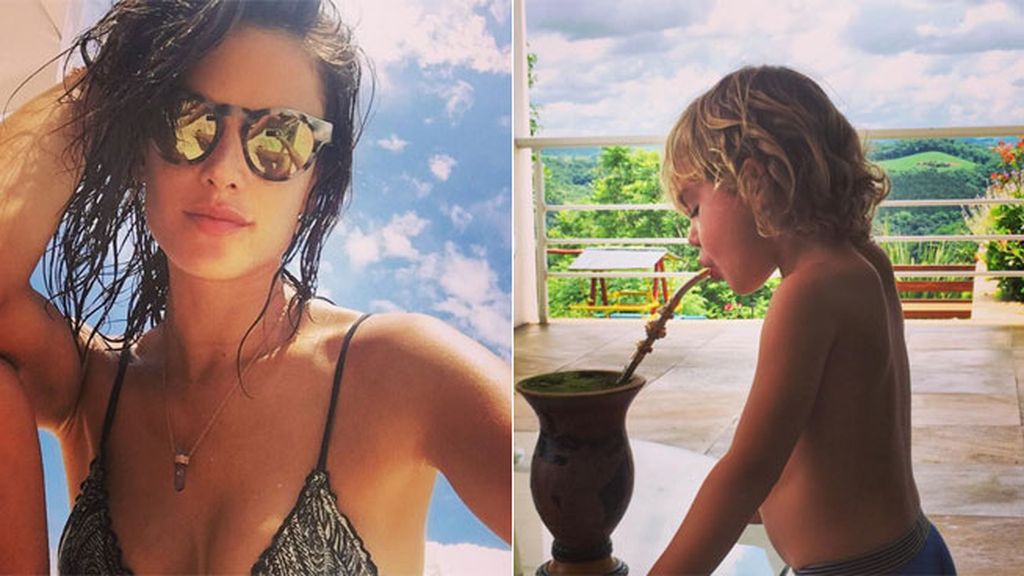 Alessandra Ambrosio y sus pequeños, "se acerca el verano" en Erechim (Brasil)
