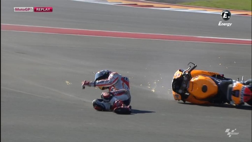 Marc Márquez sufre una caida en la FP3 de Texas