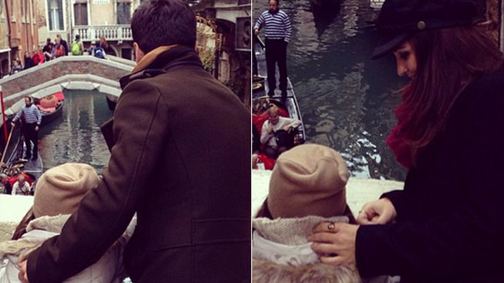 Bustamante cantando en góndola, candados...su escapada a Venecia con Daniella y Paula