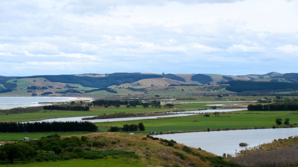 La desembocadura del río Clutha, Kaitangata, paraíso en Nueva Zelanda