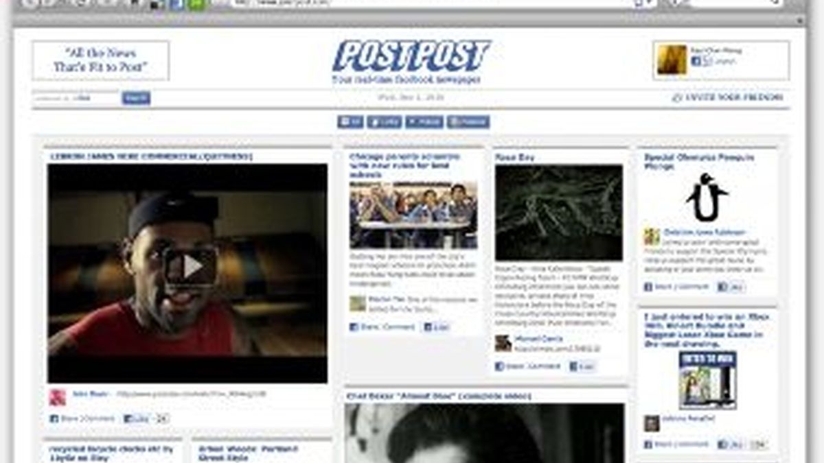 PostPost, el periódico de Facebook para que cuelgues la información que más te interesa. Tú eres el editor.