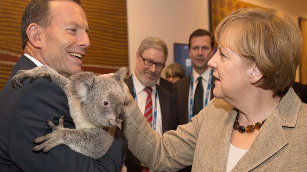 Tony Abott y Angela Merkel