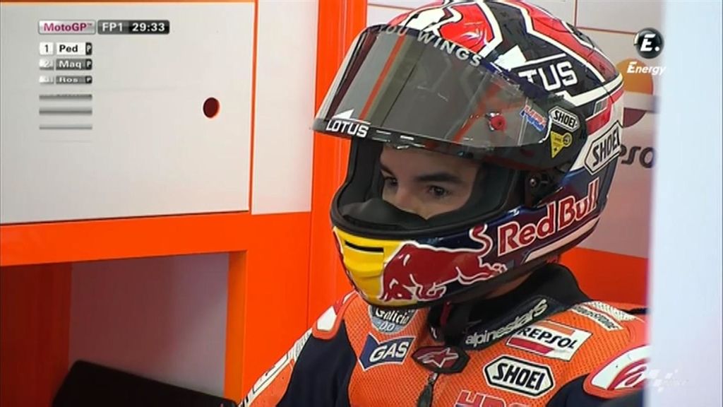 Marc Márquez, concentrado durante los libres del GP de Holanda