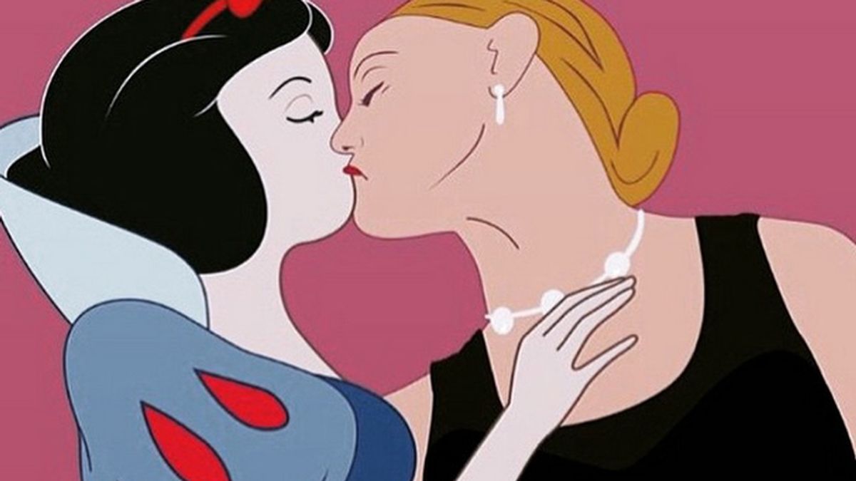 Madonna se besa con Blancanieves