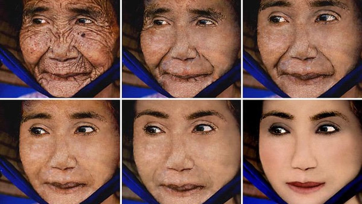 Un artista muestra cómo sería una anciana con 70 años menos gracias al Photoshop