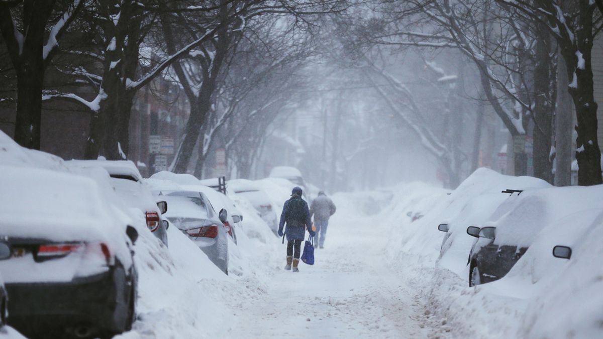 El temporal de nieve deja totalmente cubierta la localidad de Cambridge, en Massachussets (EEUU)