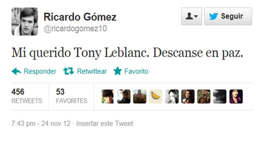 Despedida en la red a Tony Leblanc