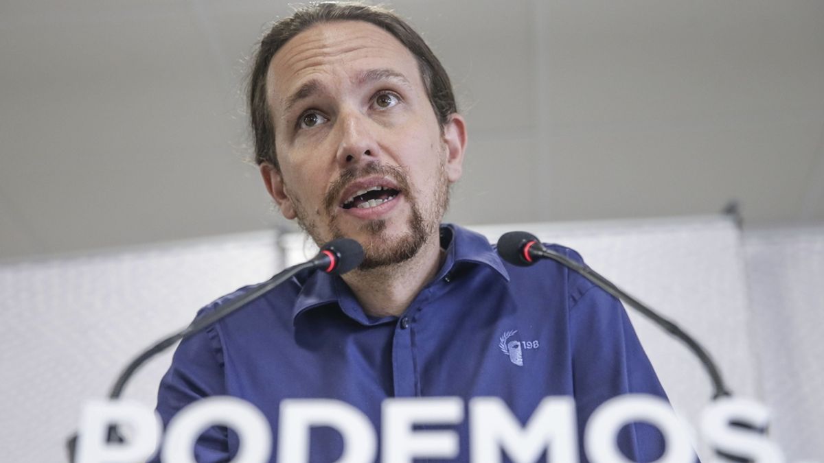 Pablo Iglesias, líder de Podemos, en rueda de prensa