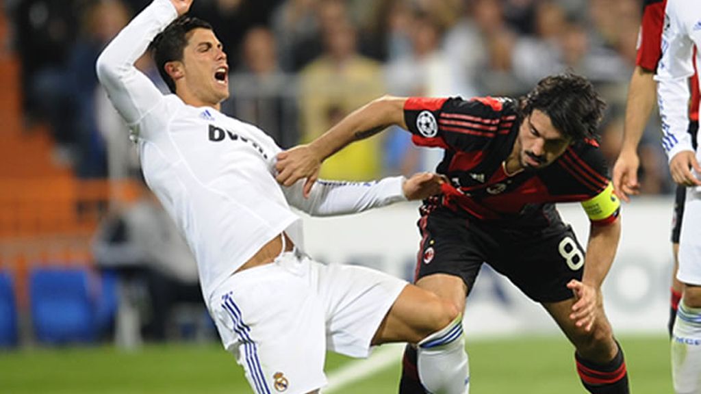 Cristiano Ronaldo y Gatusso, dos de los baluartes del Real Madrid y Milan