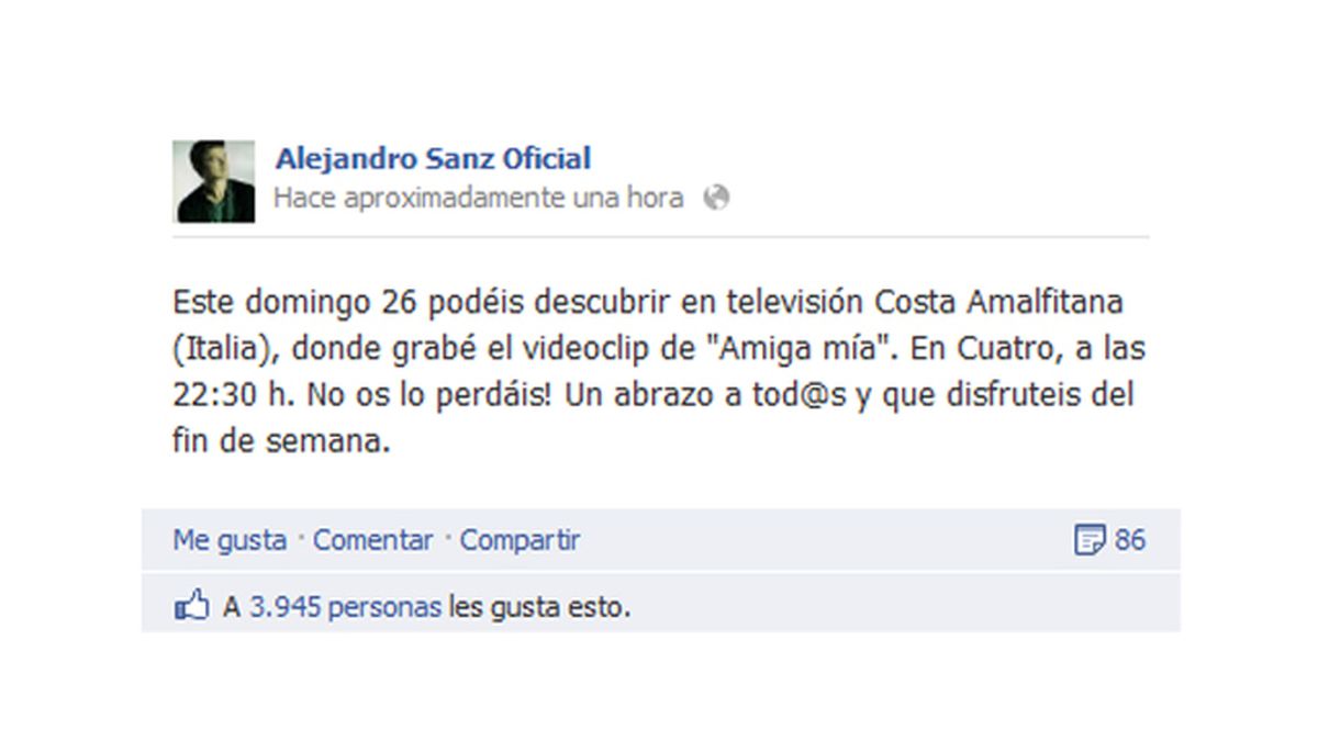 Alejandro Sanz Facebook
