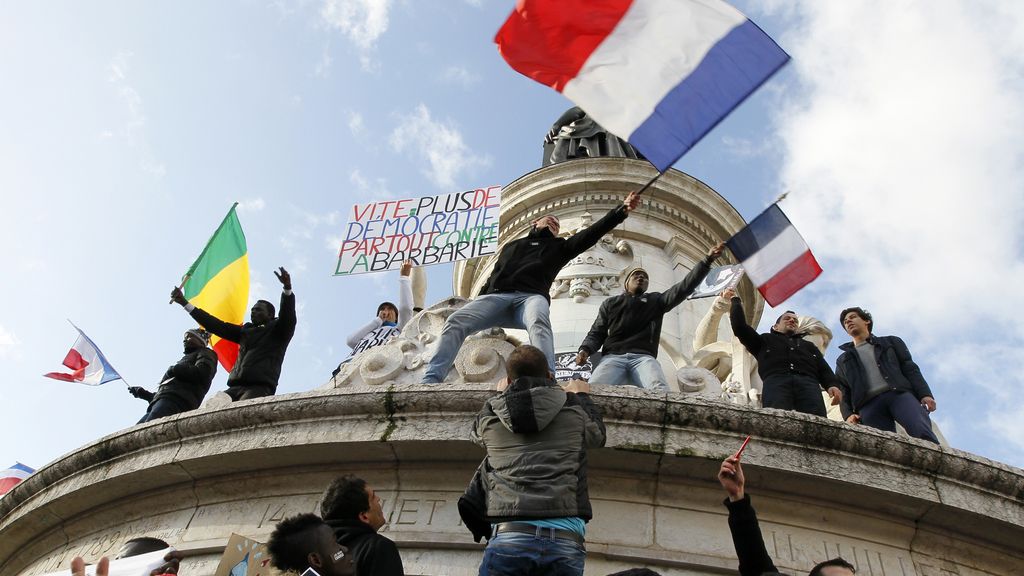 Manifestación contra el terrorismo en Francia