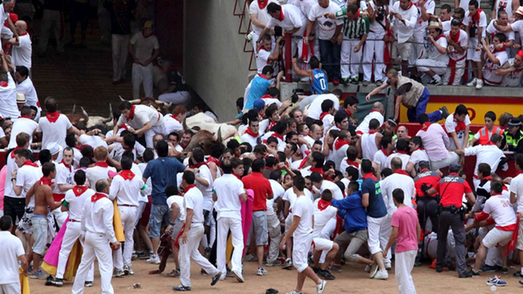 Dramático encierro en la fiesta de San Fermín