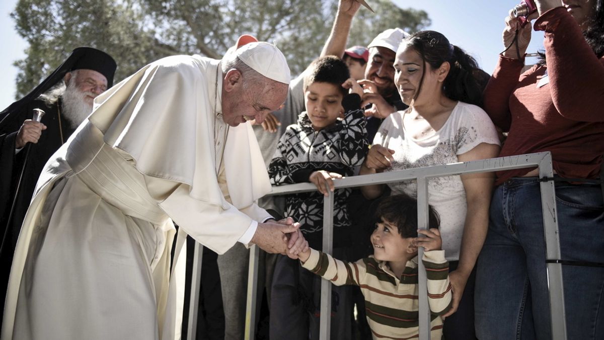 El Papa Francisco en la isla de Lesbos
