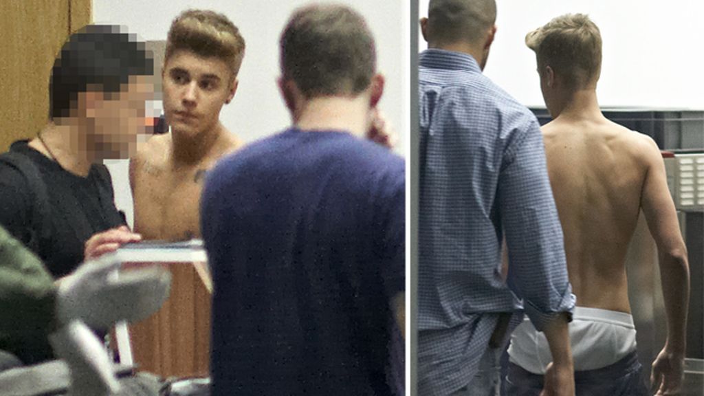 Justin Bieber sin camiseta