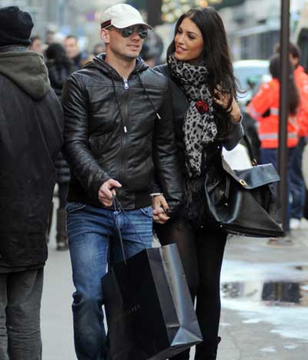Wesley Sneijder y Yolanthe Cabau, pasión por las calles de Milán