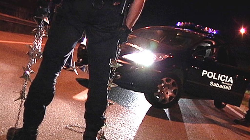 Policía Local de Sabadell durante un control