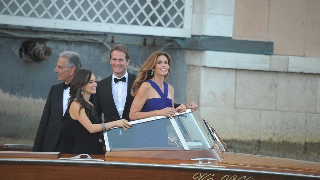 George Clooney y Amal Alamuddin junto a los invitados el día de su boda