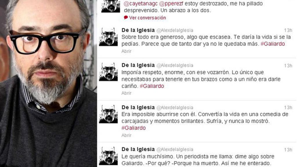 Despedida a Juan Luis Galiardo en Twitter