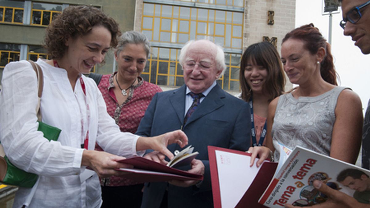 El presidente de Irlanda, Michael D. Higgins, en la Universidad Internacional Menéndez Pelayo (UIMP). Foto: UIMP