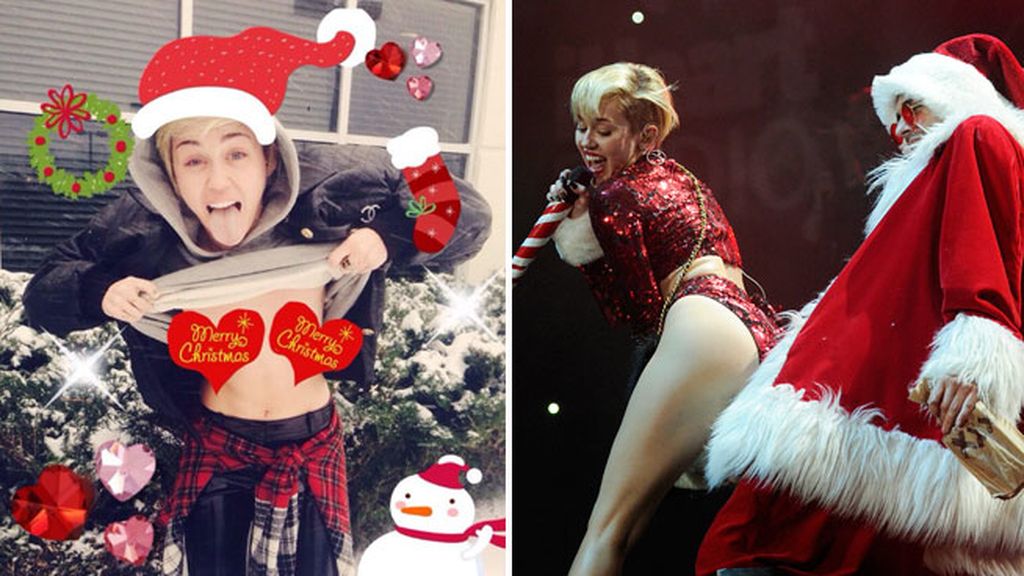 Miley Cyrus y su topless: el lado más gamberro de las felicitaciones navideñas