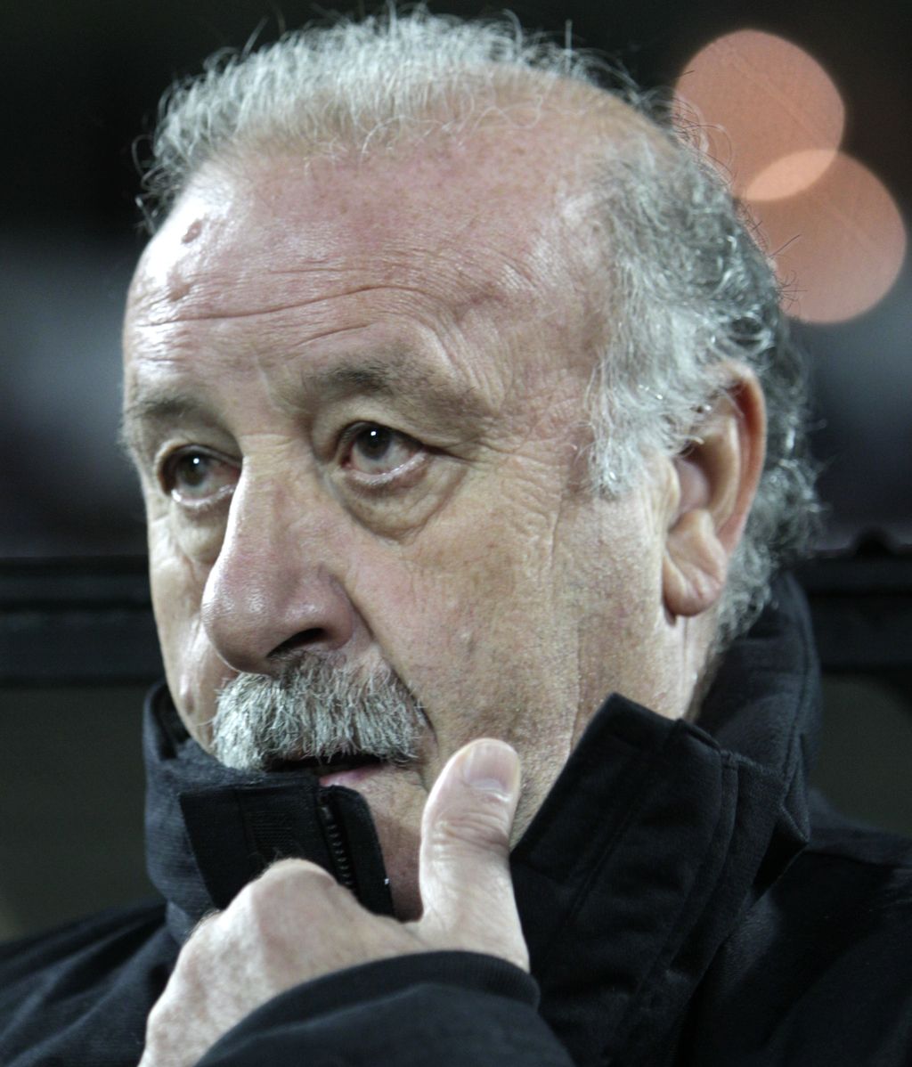 Vicnete del Bosque durante el encuentro de La Roja ante Bielorrusia