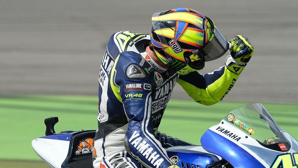Así celebró Valentino Rossi la victoria en Assen