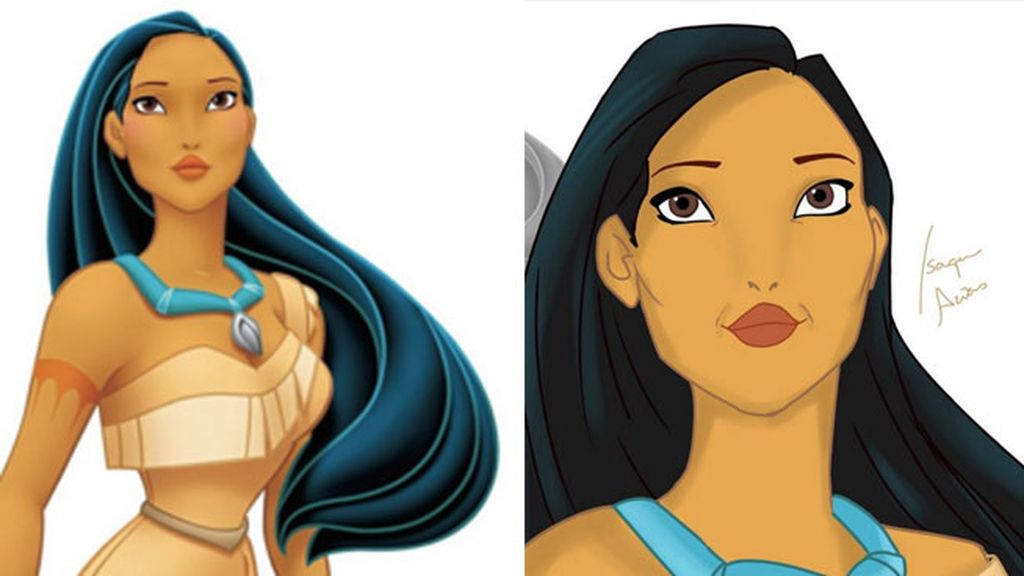 Apenas unas arrugas nos indican que Pocahontas (1995) ya tiene 38.