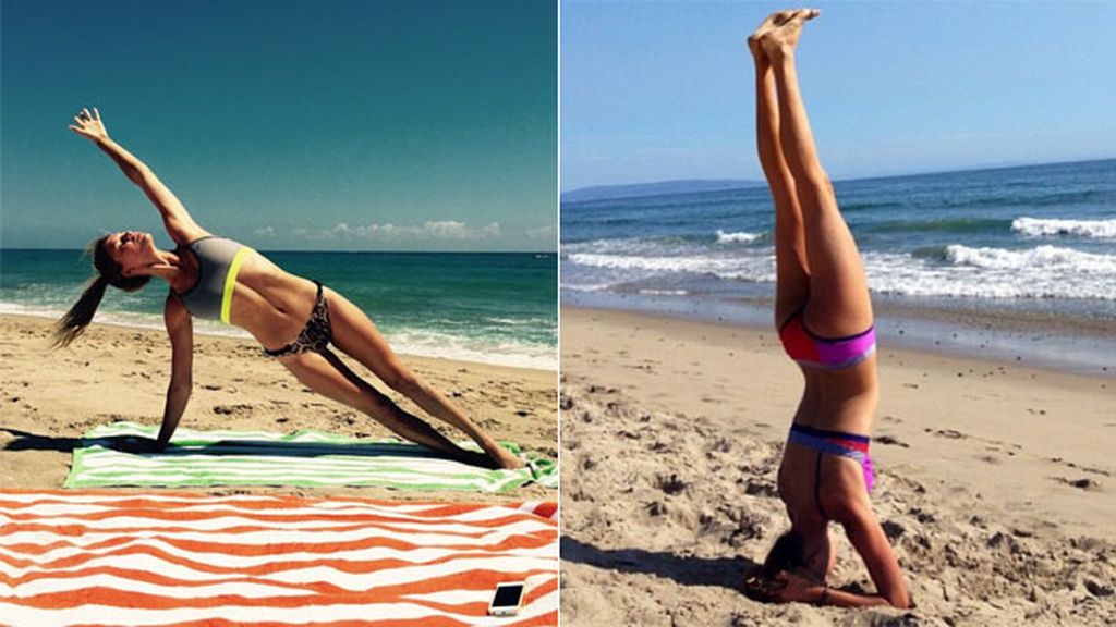 Además de montar en bici con Leo, también practica yoga