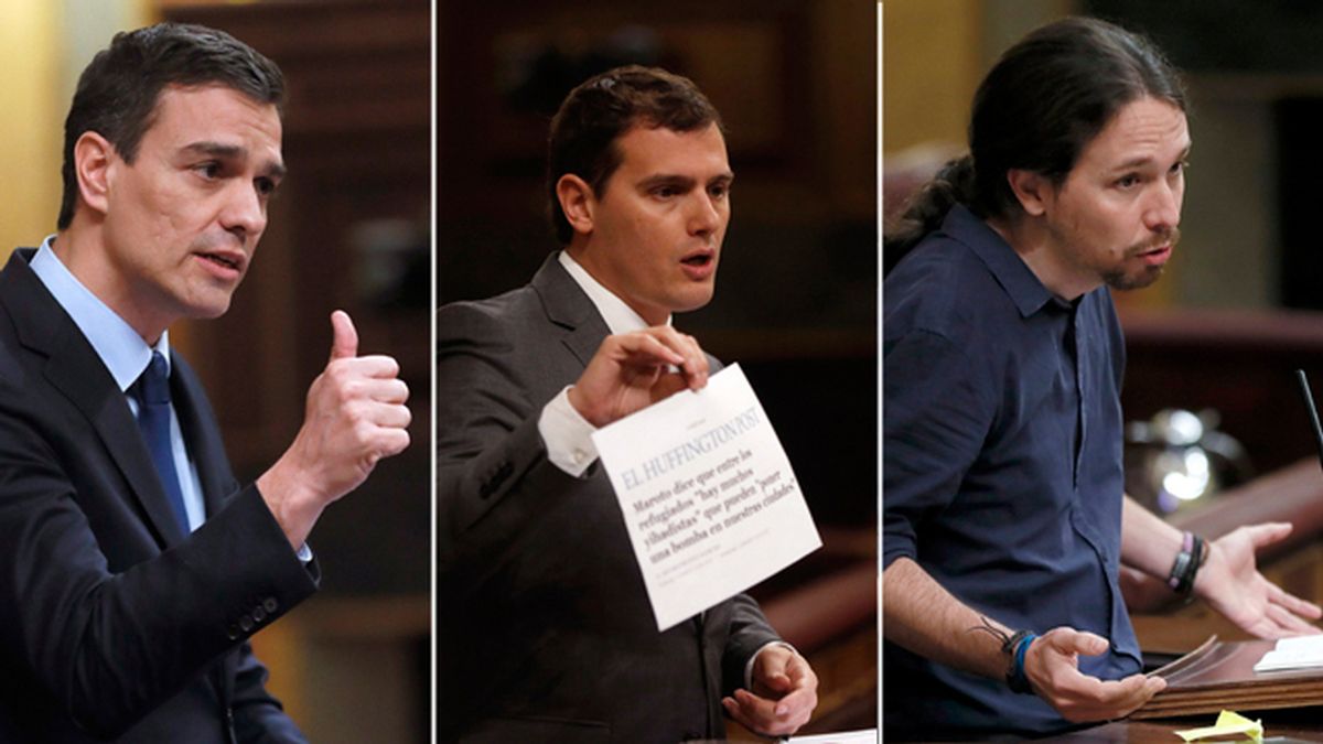 Pedro Sánchez, Albertr Rivera y Pablo Iglesia intervienen en el Congreso de los Diputados