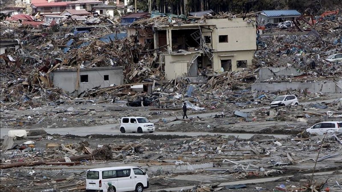 Una vista general de Rikuzentakata (prefectura de Iwate), una de las localidades arrasadas por el tsunami de Japón. EFE